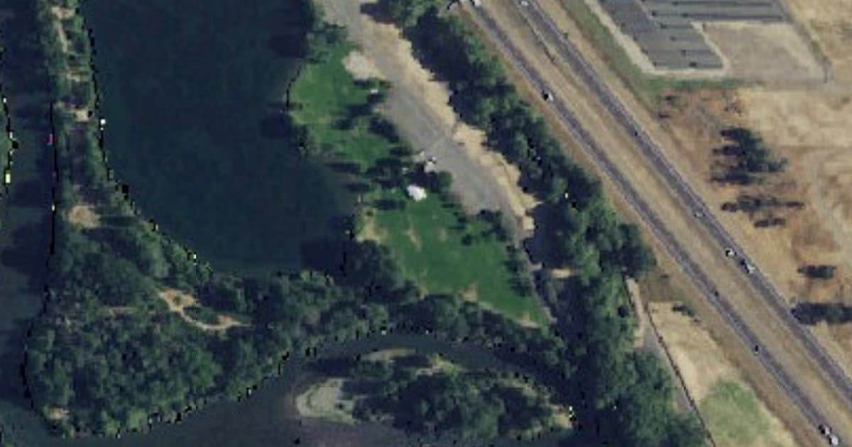 Irene Rinehart Riverfront Park dog park in Ellensburg village, WA