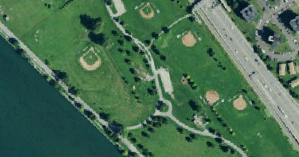 The Barkyard at LaSalle Park dog park in Buffalo, NY