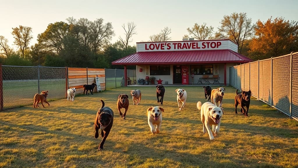 Love's Travel Stop dog park in Webbers Falls, OK