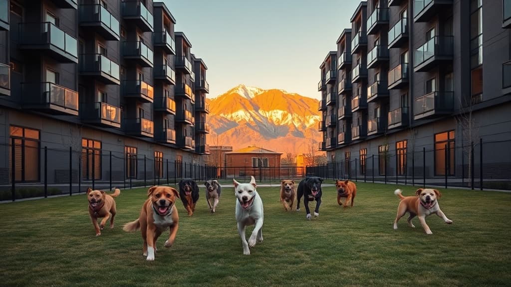 The Modern Apartments dog run dog park in Denver, CO