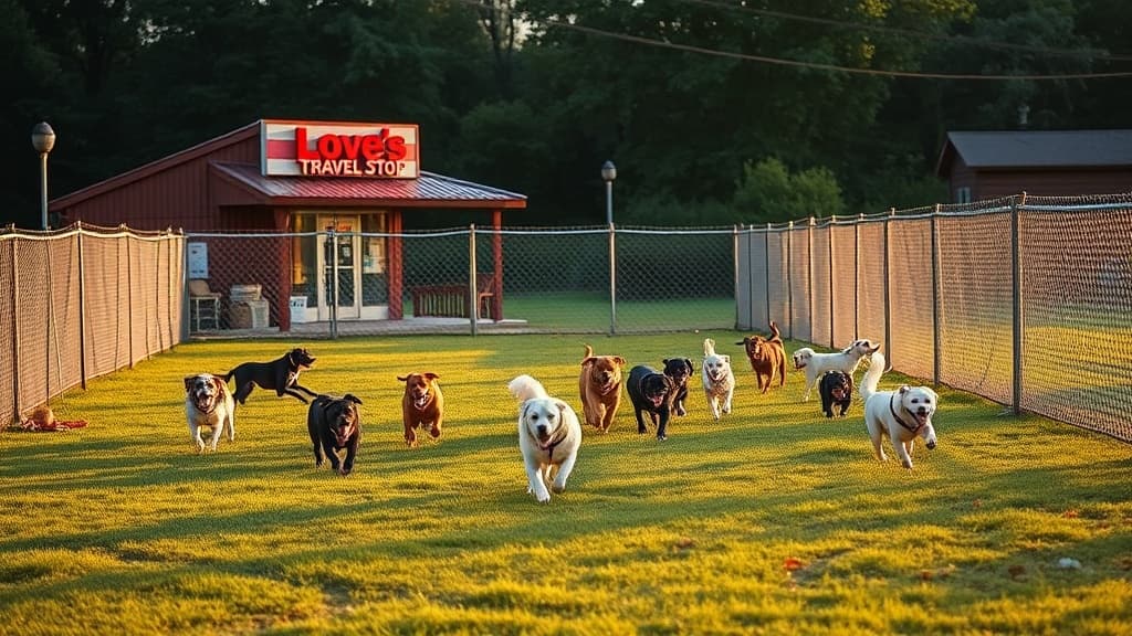 Love's Travel Stop dog park in Jeffersonville, OH
