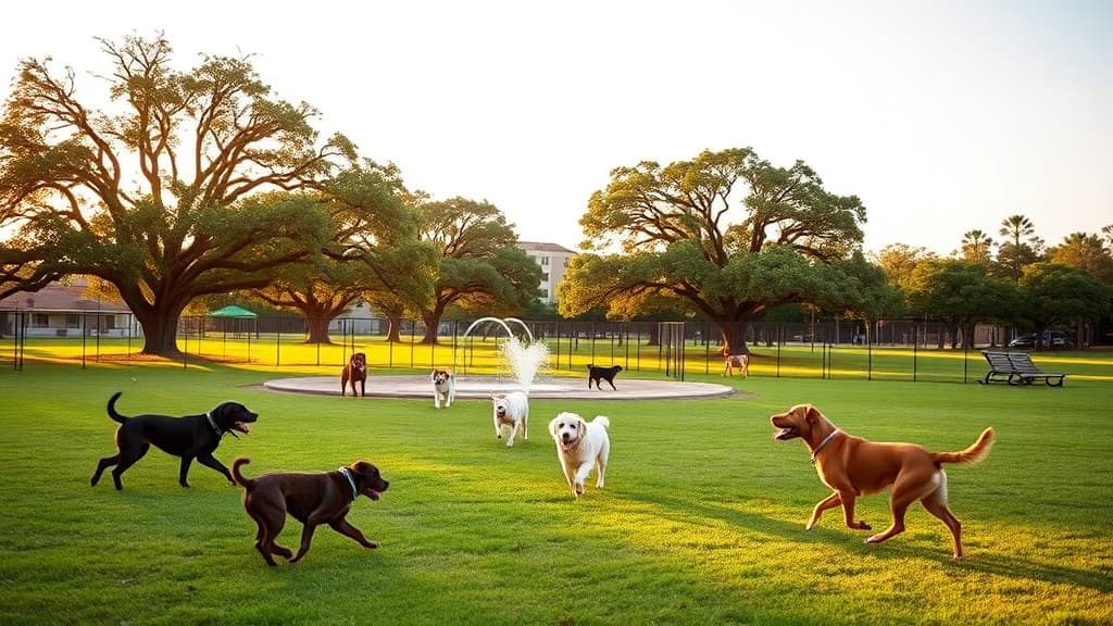 Bark Park at Hometown Heroes Park dog park in League City, TX