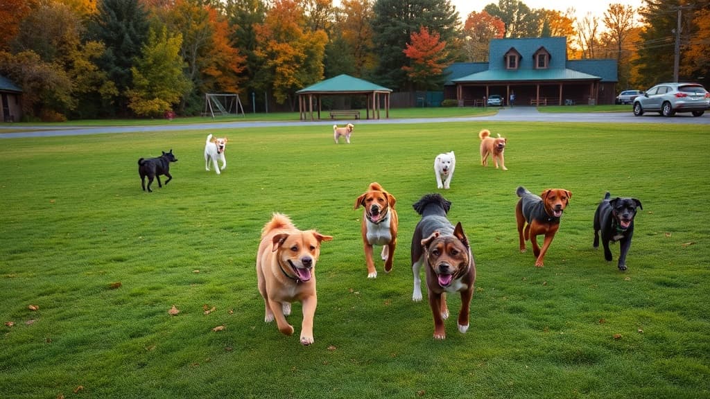 Fountain Park dog park in Wilbraham, MA