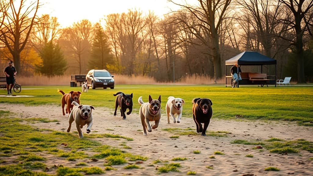 Centennial Dog Beach dog park in Winnetka, IL