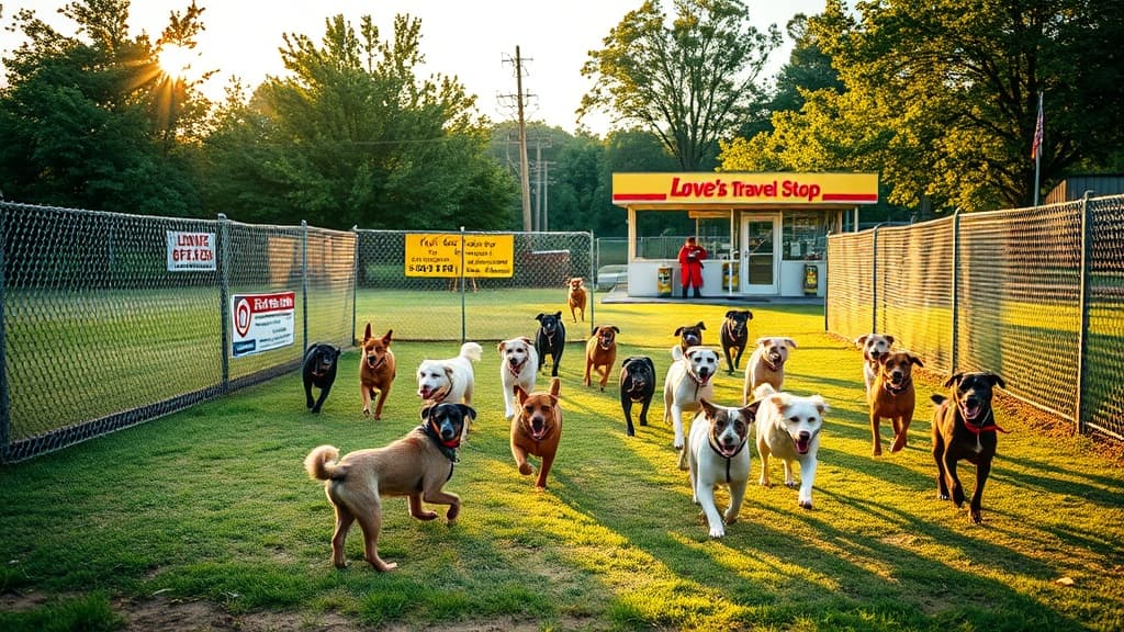 Love's Travel Stop dog park in Columbia, TN