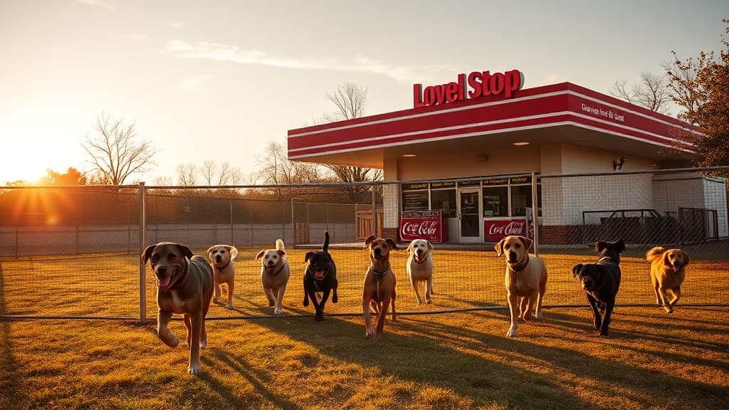 Love's Travel Stop dog park in Heflin, AL