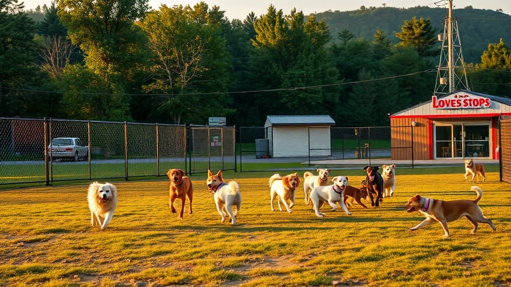 Love's Travel Stop dog park in Dickson, TN