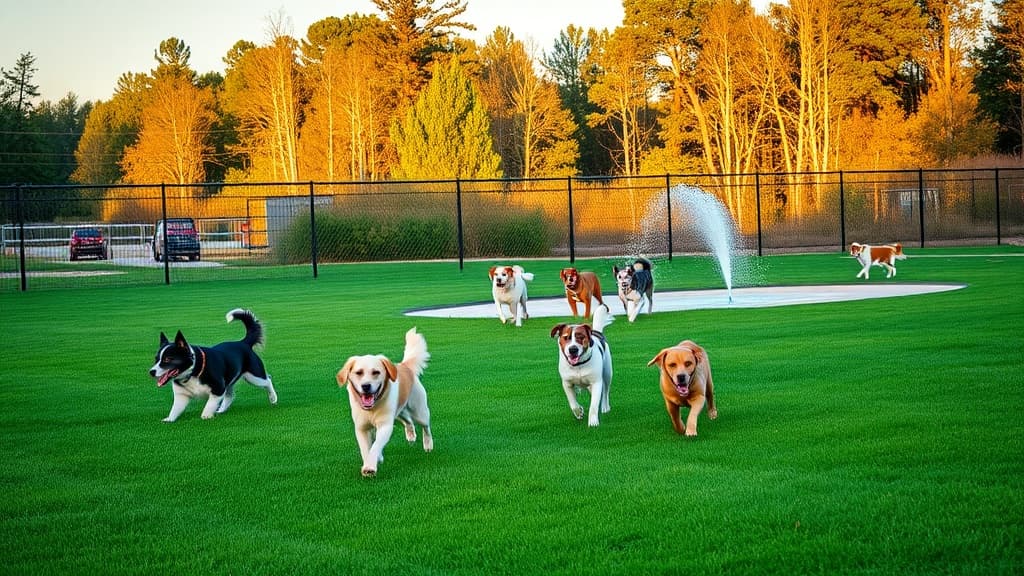 Dog Park at Meyer Broadway County Park dog park in Three Rivers, MI