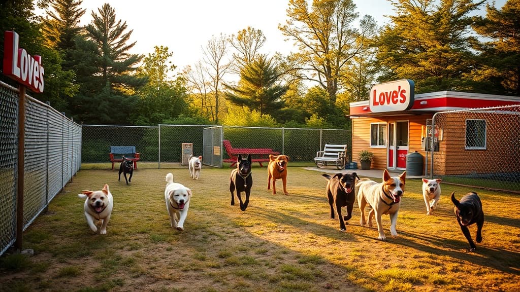 Love's Travel Stop dog park in Bridgeport, MI