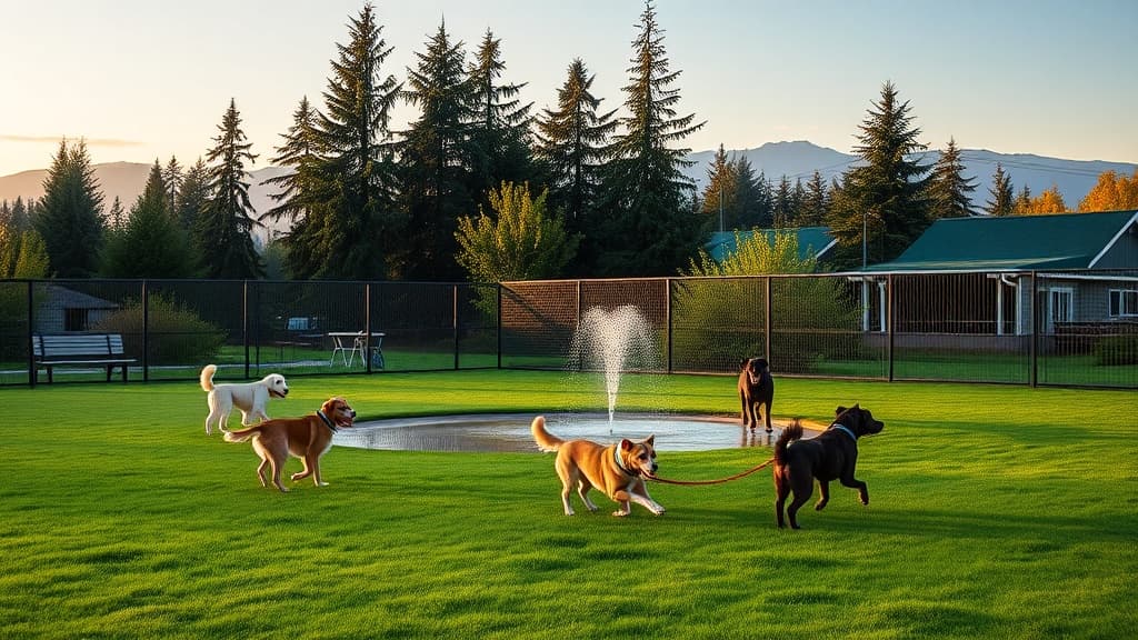 Blue Dog Pond at Sam Smith Park dog park in Seattle village, WA