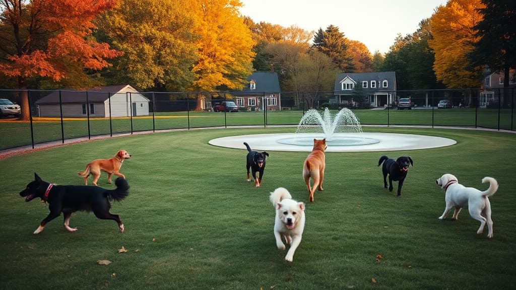 Spencer's Run Dog Park at Waveny Park dog park in New Canaan, CT