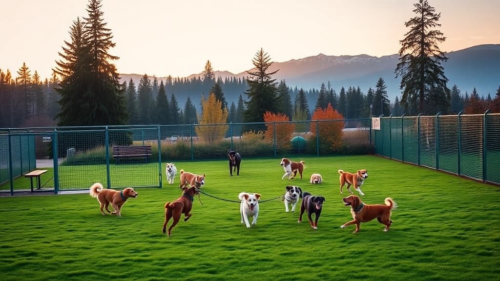 Dog Park at Lowell Park dog park in Everett village, WA