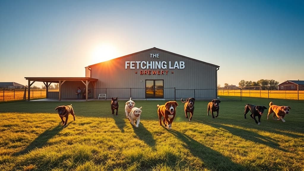 The Fetching Lab Brewery dog park in Alvin, TX