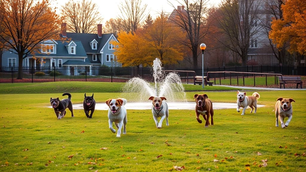 Harry Downes Field Off Leash Area dog park in Brookline, MA