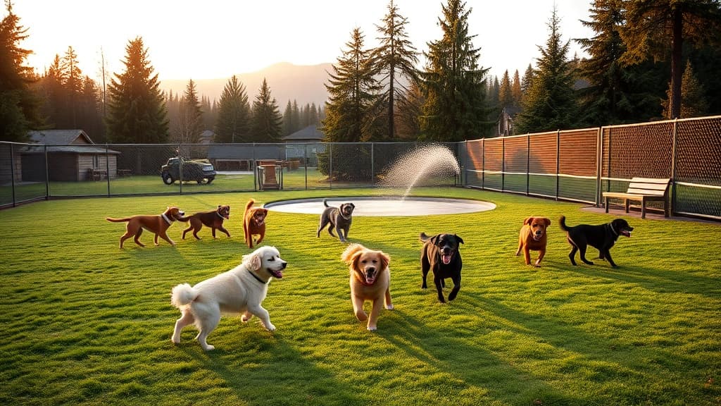 Dog Park at Clarks Creek Park dog park in Puyallup village, WA