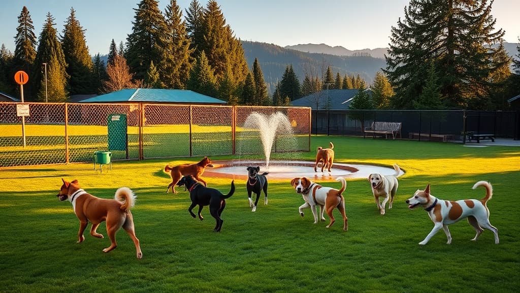 Three Forks Off Leash Area dog park in Snoqualmie village, WA