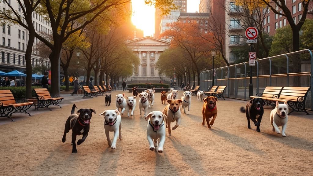 Union Square Dog Run dog park in New York, NY
