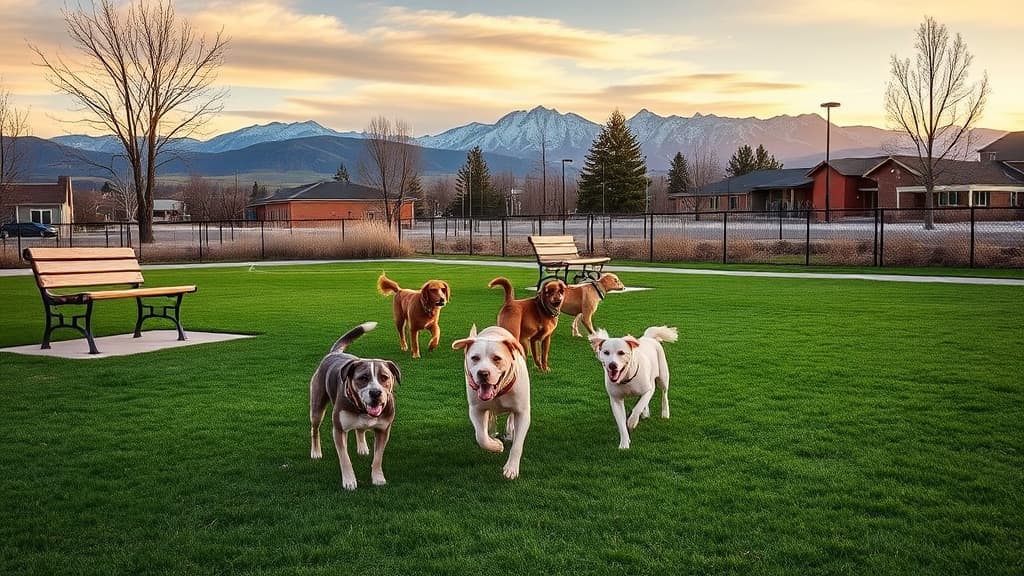 Lions Park dog park in Golden Neighborhood Plaza 2, CO