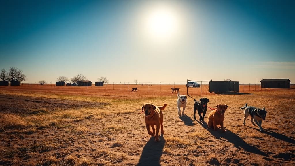 Un/leashing Area dog park in Lubbock, TX