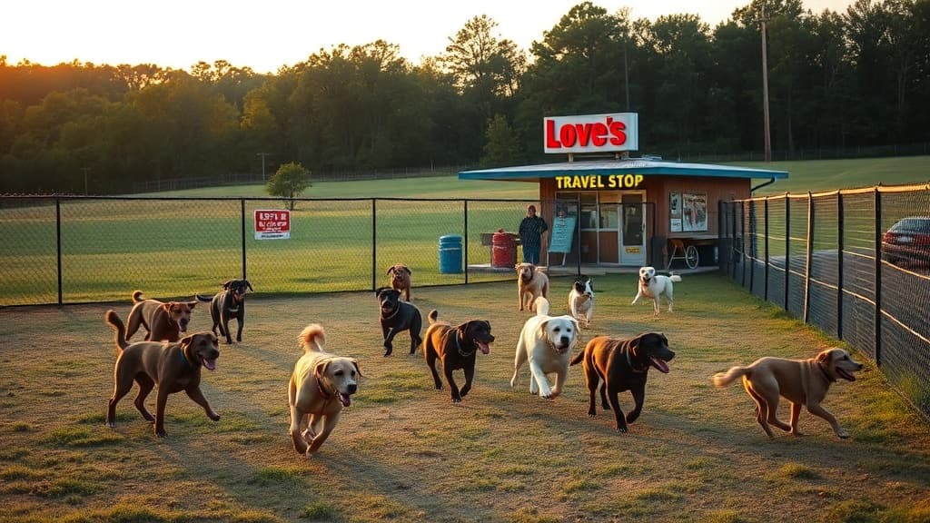 Love's Travel Stop dog park in Shepherdsville, KY