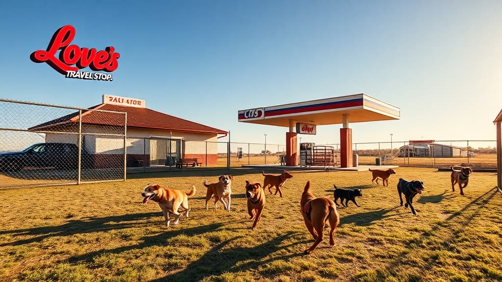 Love's Travel Stop dog park in Kingsville, TX