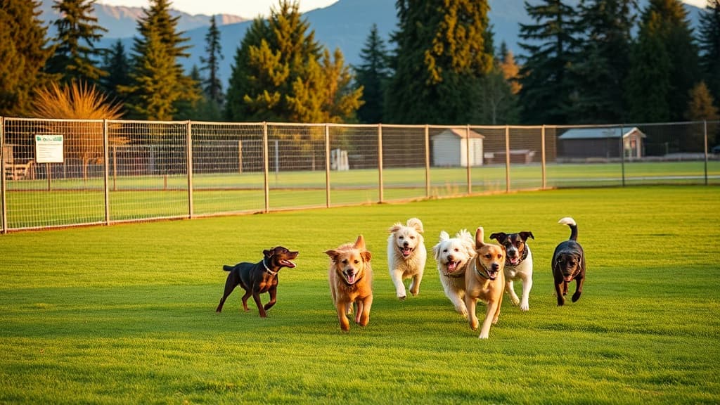 Dog Park at Bender Fields dog park in Lynden village, WA