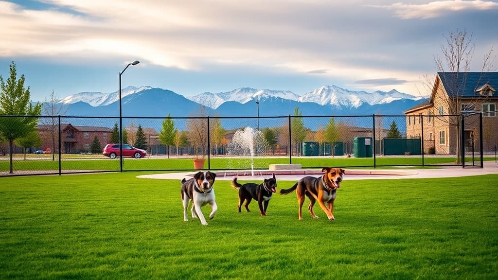 Citizen's Park dog park in Edgewater Neighborhood Plaza, CO