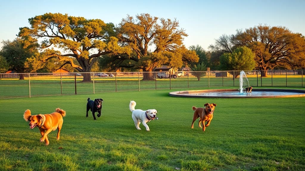 Bark Park dog park in Bastrop, TX