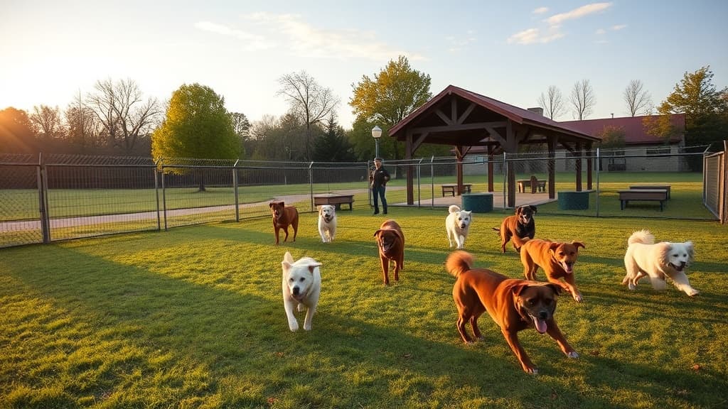 Tails 'n Trail Dog Park at Sunny Lake Park dog park in Aurora, OH