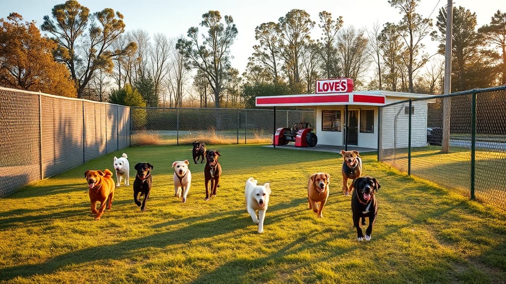 Love's Travel Stop dog park in Vinton, LA