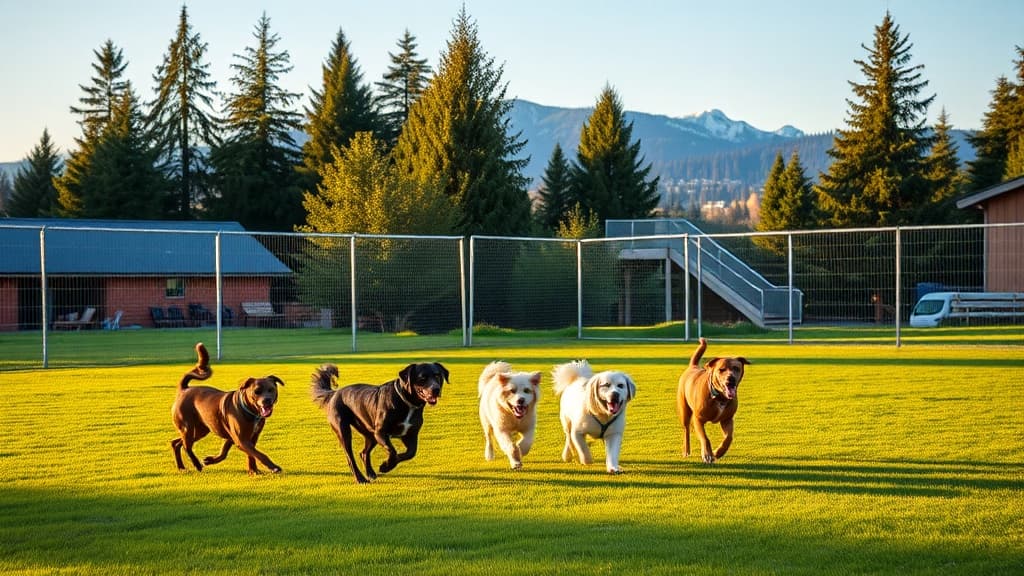 Golden Gardens Off-Leash Area dog park in Seattle village, WA