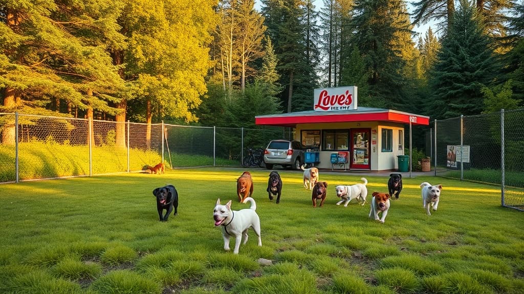 Love's Travel Stop dog park in Roseburg, OR