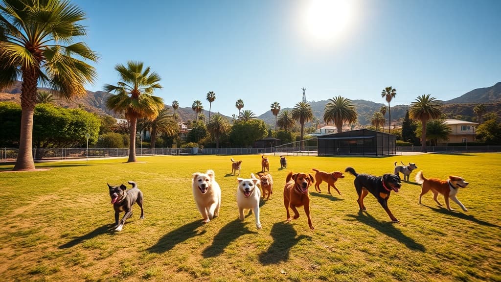 Miramar dog park in Malibu, CA