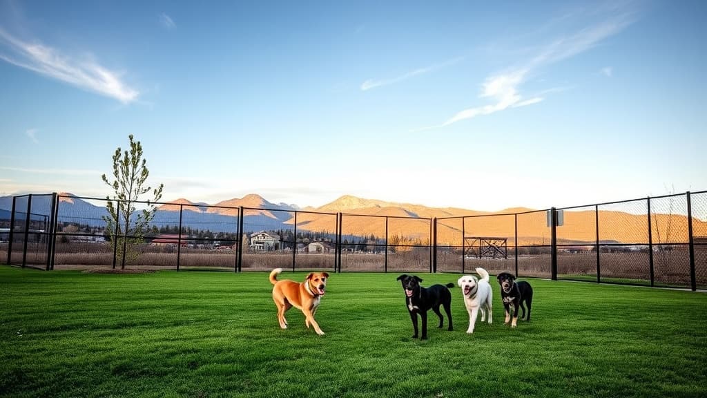 Fido's Field at Foothill Park dog park in Highlands Ranch Neighborhood Plaza 3, CO