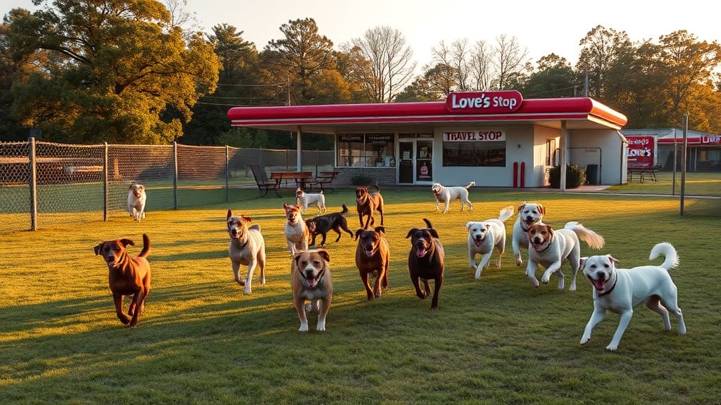 Love's Travel Stop dog park in Charlotte, NC