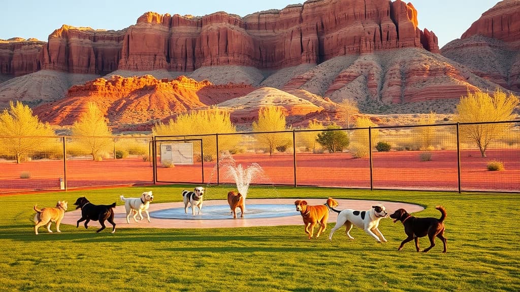 Dog Town Park dog park in Washington, UT