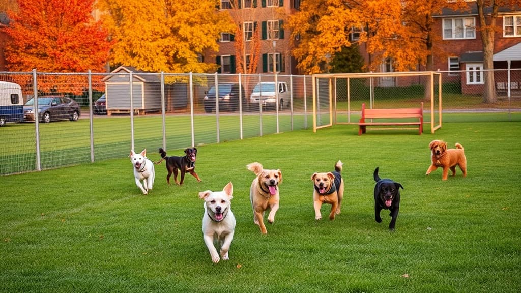 Dog Park at Danehy Park dog park in Cambridge, MA