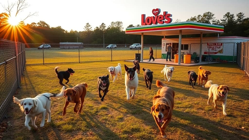 Love's Travel Stop dog park in Newton, NC