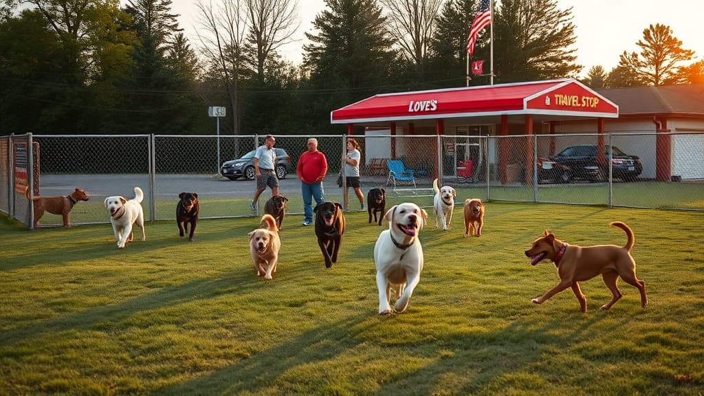 Love's Travel Stop dog park in Goshen, IN