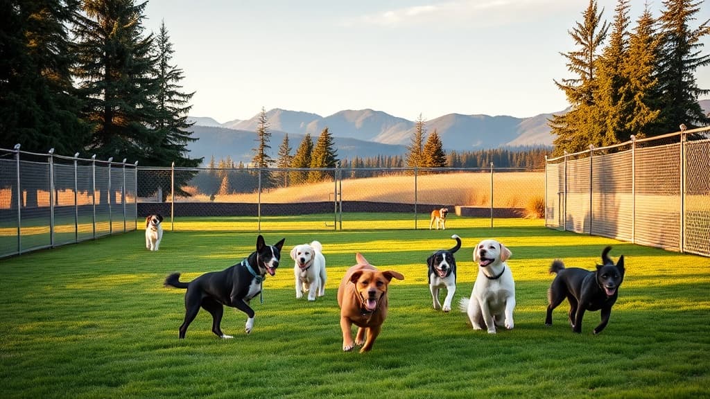 Dog Park at Fort Borst Park dog park in Centralia village, WA