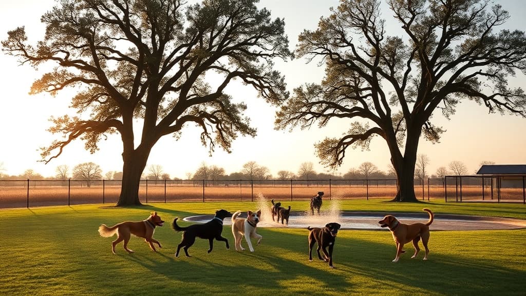 Dog Park at Burroughs Park dog park in Tomball, TX