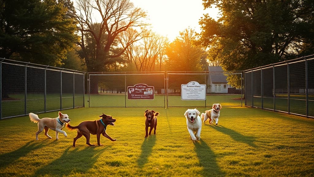 Dog Park at Central Park of Morris County dog park in Morris Plains, NJ