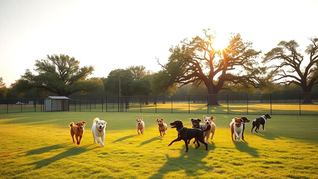 Dog Run at Main Street Garden dog park in Dallas, TX