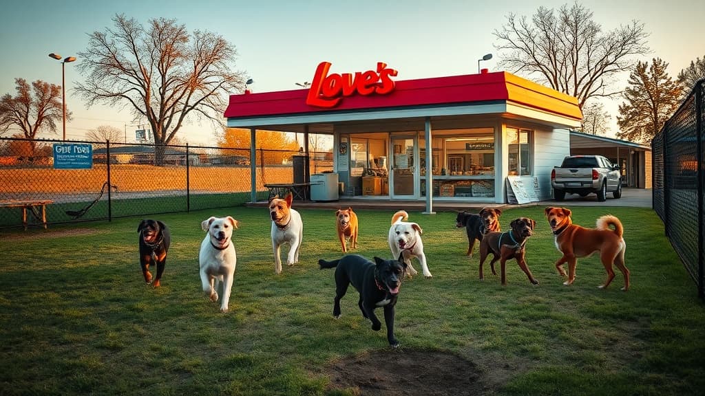 Love's Travel Stop dog park in Belleville, KS