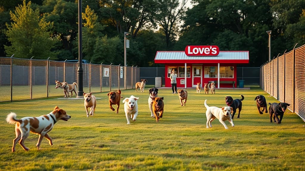 Love's Travel Stop dog park in Monmouth, IL
