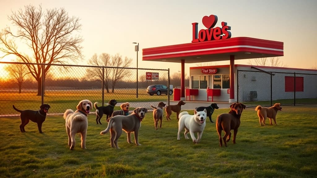 Love's Truck Stop dog park in Guthrie, OK
