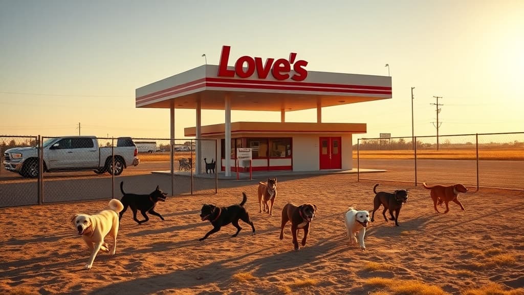 Love's Travel Stop dog park in Edinburg, TX