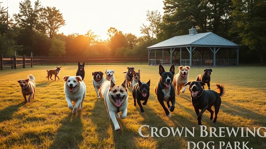Crown Brewing dog park in Crown Point, IN