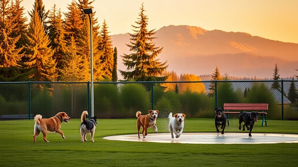 Dog Park at Frank Raab Park dog park in Poulsbo village, WA