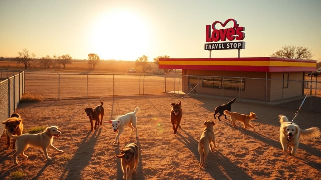 Love's Travel Stop dog park in Mount Vernon, TX
